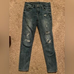 Basic House Denim Edition Distressed Ankle Straight Leg Jeans